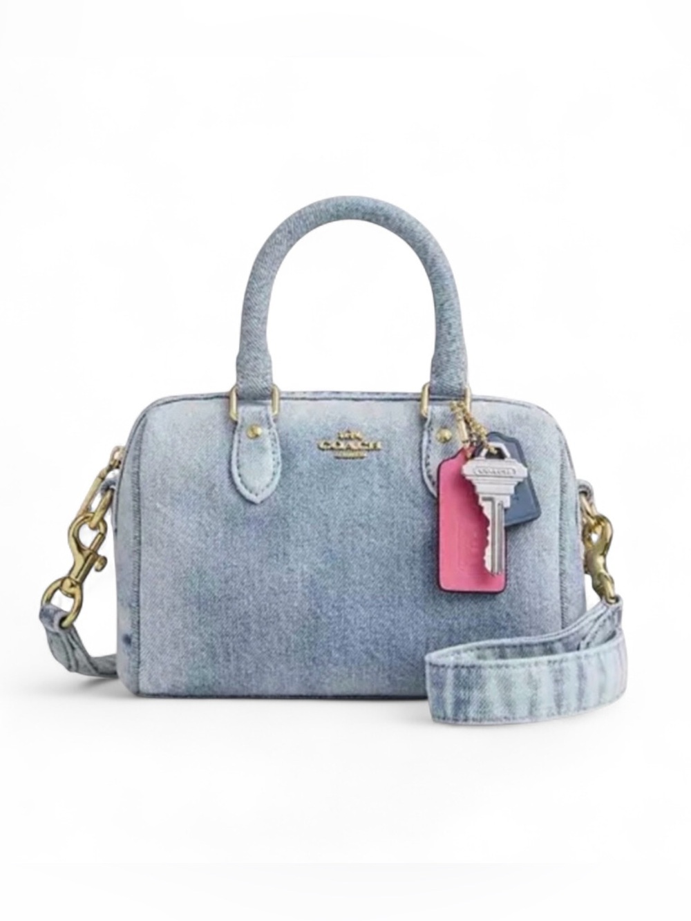 ❌SOLD❌ New Coach Mini Rowan in Loved Denim with Charms 2026 Limited Edition